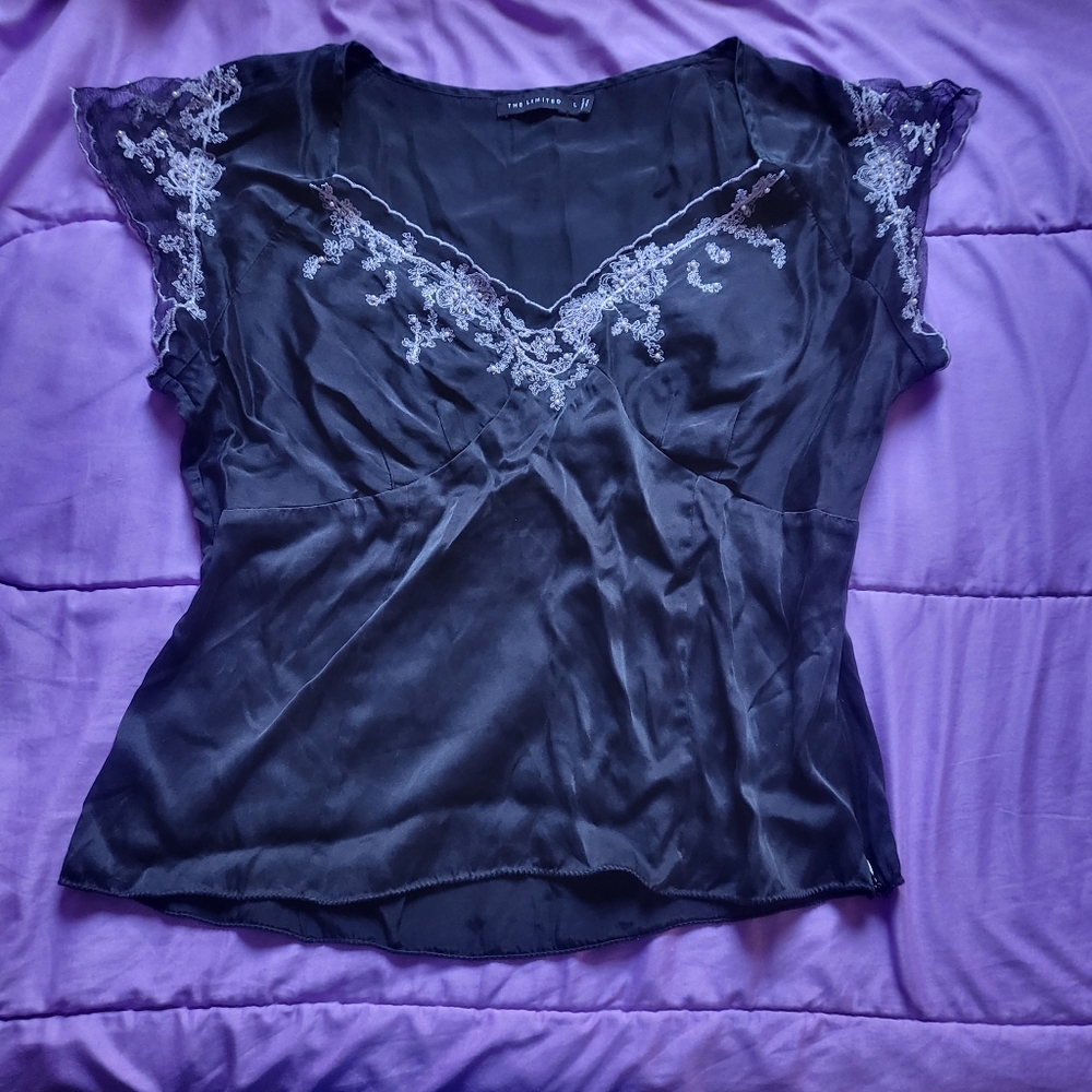 Silky Satiny Beaded The Limited Top